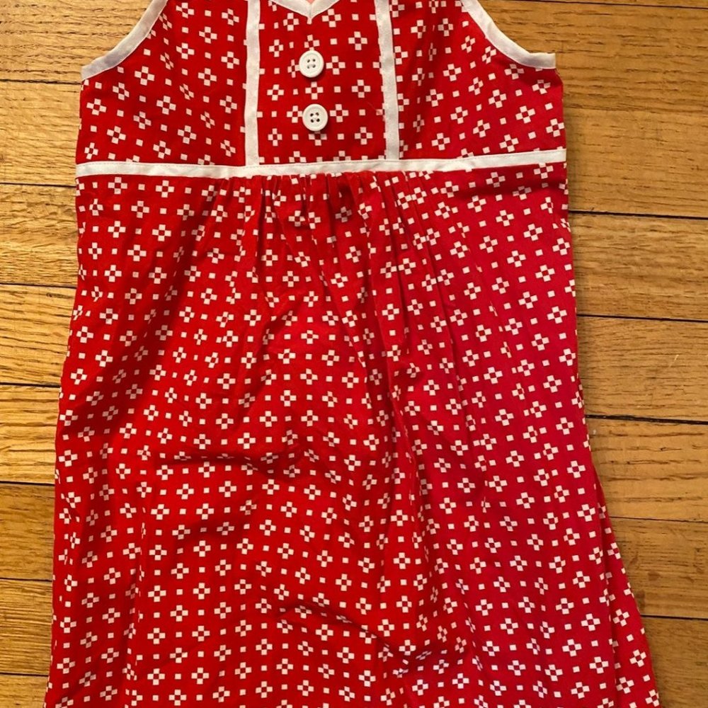 Hanna Andersson Red white dress NWT